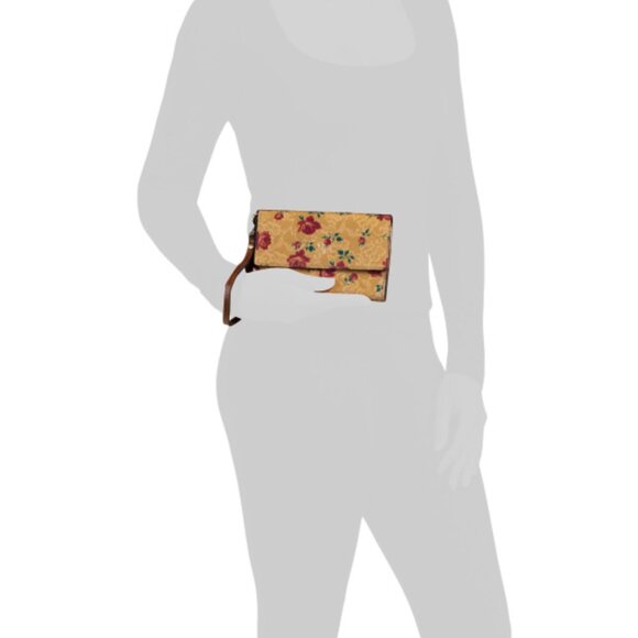 PATRICIA NASH Leather Marsiliana Mirror Wristlet Wallet Western Lace Print Tan - Picture 2 of 9